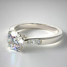 White Gold Ring 14K IGI GIA Certified Round Cut 0.67 Carat Lab Created Diamond