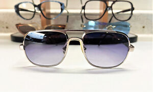 Vintage 70s Mens Double Bridged sunglasses with Custom made Gray gradient lenses