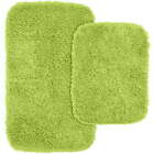 New Listing2 Piece Shaggy Nylon Washable Bathroom Rug Set Lime Green