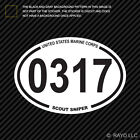 United States Marine Corps MOS 0317 Scout Sniper Oval Sticker usmc semper fi