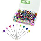 600PCS Sewing Pins Straight Pin for Fabric Pearlized Ball Head Quilting Pins ...
