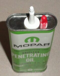 NOS Vintage MOPAR Penetrating Oil Can - Chrysler 4 oz Handy Household Oiler Tin