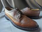 vintage FLORSHEIM longwing shoes 11 D whiskey brown KENMOOR wingtips 17109