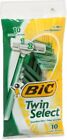 Bic Twin Select Disposable Shaver for Men Sensitive Skin with Slim Head 10 Count
