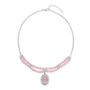 Rose Quartz Beaded Necklace Jewelry for Women Size 18 Ct 95 Birthday Gifts