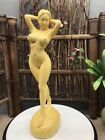 Chinese Boxwood Huang-yang wood carving Naked girl statue 黄杨木裸女