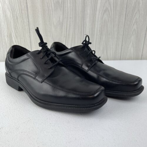 Rockport K71509 black leather upper dress shoes adiprene Adidas insole Size 11