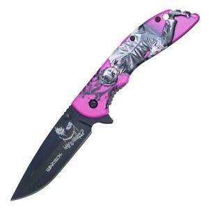 Joker Pocket Knife Assisted Pink Color 8” Smile Face