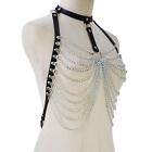 Chest Chain Gothic Harness Belt Accessories for Music Festival Roleplay