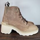 Sorel Hi Line Heeled Womens Size 9.5 Waterproof Lace Up Boots Brown Tan