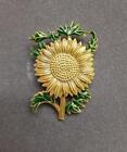 NWT Vtg Sunflower Pin Brooch Museum of Fine Arts Boston Gold Plate Enamel Signed