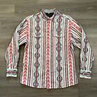 Scully Shirt Mens Medium Pearl Snap Tribal Cotton Long Sleeve Western Multicolor