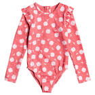 ROXY 3T Toddler Girl's Long Sleeve Rash Guard Swimsuit 1 Pc Pink Everglow