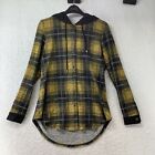 Michael Tyler Yellow and Black Knit/Raglan Sleeve Flannel Hoody Size Medium