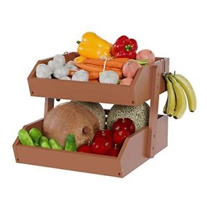 Fruit Bowl Kitchen Counter Organizer – 2 Tier Fruit and Vegetable Storage wit...