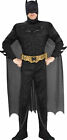 Batman Black Dark Knight Superhero  Halloween Deluxe Adult Costume Size LARGE