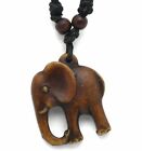 New Adjustable Necklace Brown Baby Elephant Wood look Pendant