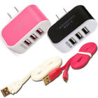 Triple USB Port Charging Charger W/Cable For Samsung other mobile phone
