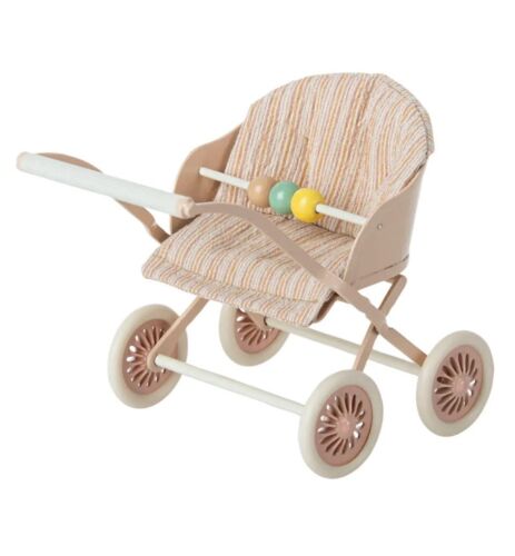 New Maileg Stroller for Baby Mice. Rose Colored. (Mice Not Included.)