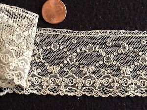 C. 1800 Alencon needle lace picoted edging COLLECTOR STUDY PIECE