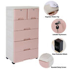 6 Drawers Pink Dresser Chest Tall Dresser Clothes Organizer Tower Cabinet NEW
