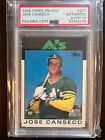 Jose Canseco 1986 Topps Traded #20T Signed PSA 10 Auto Athletics