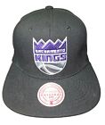 Sacramento Kings Mitchell & Ness Side Core 2.0 Snapback Hat Black On Black NWT