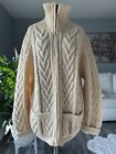 An Irish Trad. Hand Knit Gourmet Men Wool  Cardigan Size Us XL New/ Without Tag