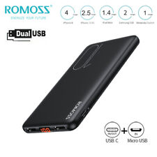 Romoss Slim 10000mAh Power Bank Portable USB-C External Battery Phone Charger