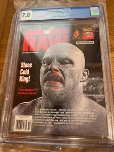 Sept/Oct 1996 Stone Cold Steve Austin WWF RAW Magazine Rookie RC FC CGC 7.0