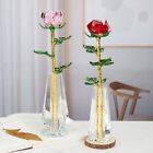 Artificial Roses Flower  Crystal Flower With Vase Figurine Ornament Statue Gift