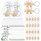 Wedding Favors for Guests Bulk Include Rustic Wood Puzzle Keychain Wedding Th...