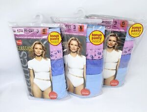 Hanes Womens Classics Tagless Hi-Cut Panties Underwear 12 Pair Size 6