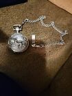 REMINGTON pocket watch new battery installed/w chain PAPERS elk on lid