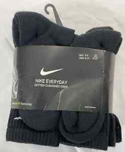 Nike Everyday Cushion Crew Socks Large - Pack of 6 (Black)