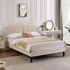 Bed Frame Twin/Full/Queen Size Upholstered Platform with Headboard Mattress Base