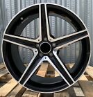 18X9 +35 Gloss Black Machined Face Wheels Fits Mercedes E350 E300 E450 Rims Set4