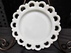 Vintage ANCHOR HOCKING Scalloped Lace Edge MILK GLASS Old Colony 8