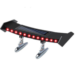 Car Solar Tail Light Rear Spoiler LED Flash Red Lamp Safety Warning Accessories (For: 2021 BMW X5)