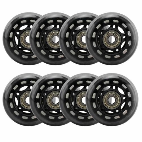 8-Pack Outdoor Rollerblade Inline Hockey Fitness Skate Wheels 64mm + Bearings