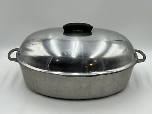 Household Institute Cooking Utensil Aluminum Oval Roaster Heavy Duty Pot Vintage