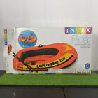Intex Explorer 200 Boat Set Inflatable 2 Person River Boat Raft Complete 73 x 37