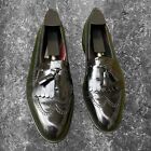 FLORSHEIM Men's Shoe Wingtip Loafers Size 10 D Black Leather Kiltie Tassel 20292