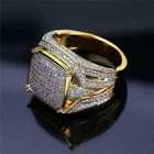 3.1ct Real Moissanite 14k Gold Plated Mens Engagement Ring For Father's Day