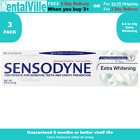 Sensodyne Toothpaste, Extra Whitening Travel Size 0.8 Oz (Pack Of 3)