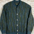Vintage GEIGER Heavy Pure Wool Sweater Jacket Cable Knit Mens XL Cardigan