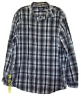 Chaps Mens XL Casual Button Up Shirt Black Plaid Long Sleeve Easy Care Stretch