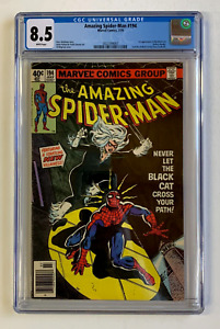 AMAZING SPIDER-MAN #194, CGC 8.5, White pgs., 1st Black Cat, newsstand edition