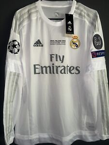 Real Madrid 15/16 Ronaldo #7 Long Sleeve Champions League Final Jersey Men Large