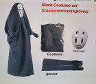 Kids XL Kaonashi Spirited Away No Face Man Cosplay Costume Mask gloves Faceless